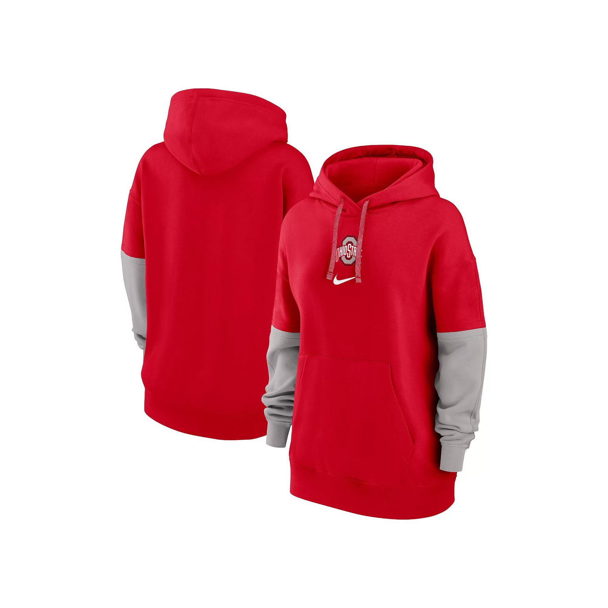 Women's Nike Scarlet Ohio State Buckeyes 2024 Sideline Essential Pullover Hoodie, Size: XL, Red Product Image