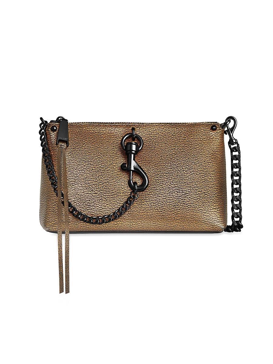 Womens Megan Crackled Leather Crossbody Bag Product Image
