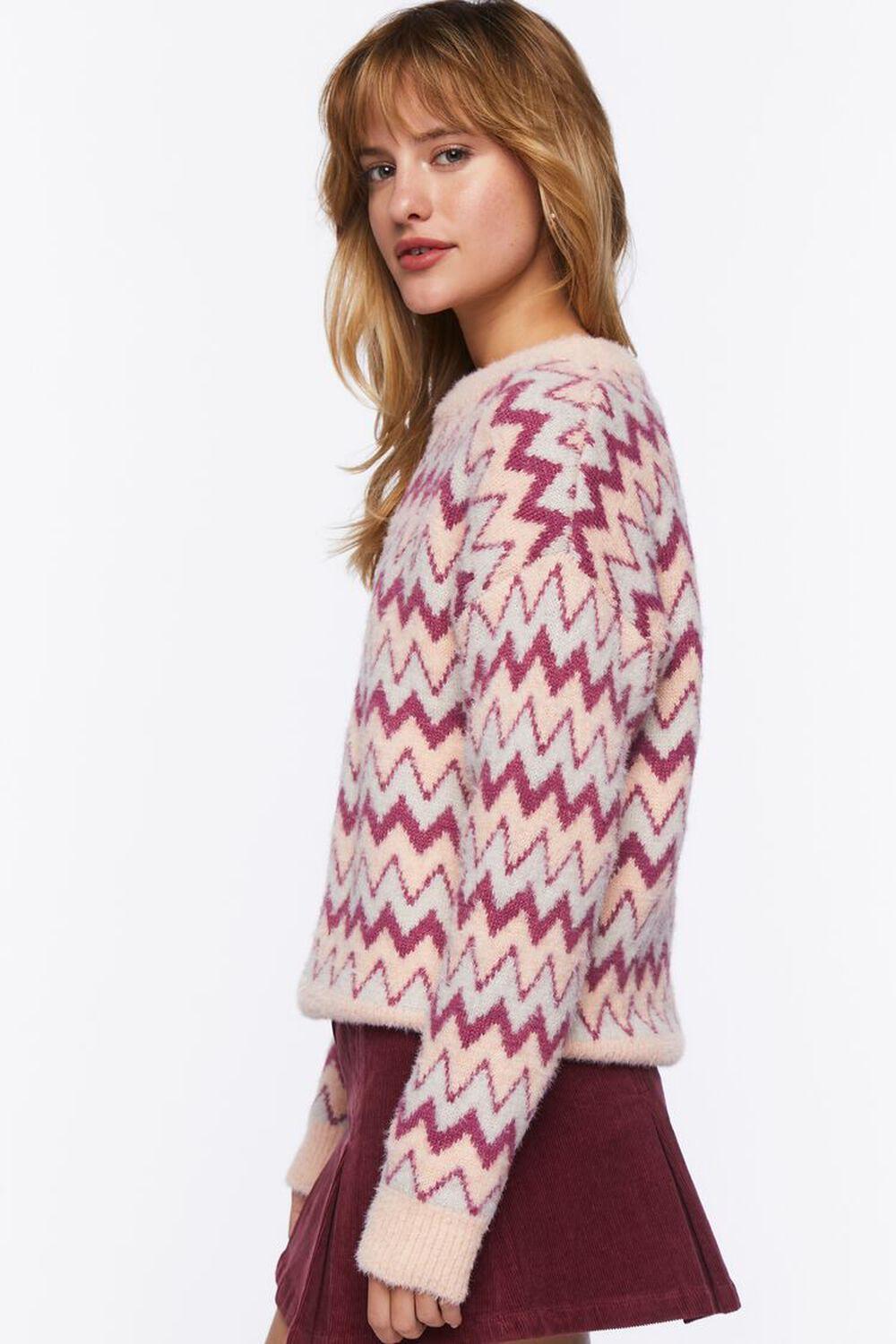 Fuzzy Chevron Print Sweater | Forever 21 Product Image