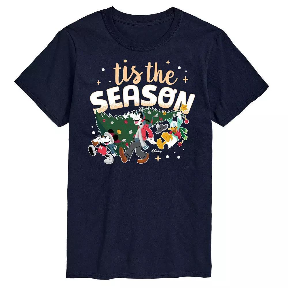 Disney's Mickey Mouse & Friends Men's Tis The Season Graphic Tee, Size: Small, Blue Product Image