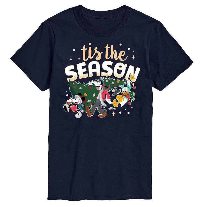 Disney's Mickey Mouse & Friends Men's Tis The Season Graphic Tee, Size: Small, Blue Product Image