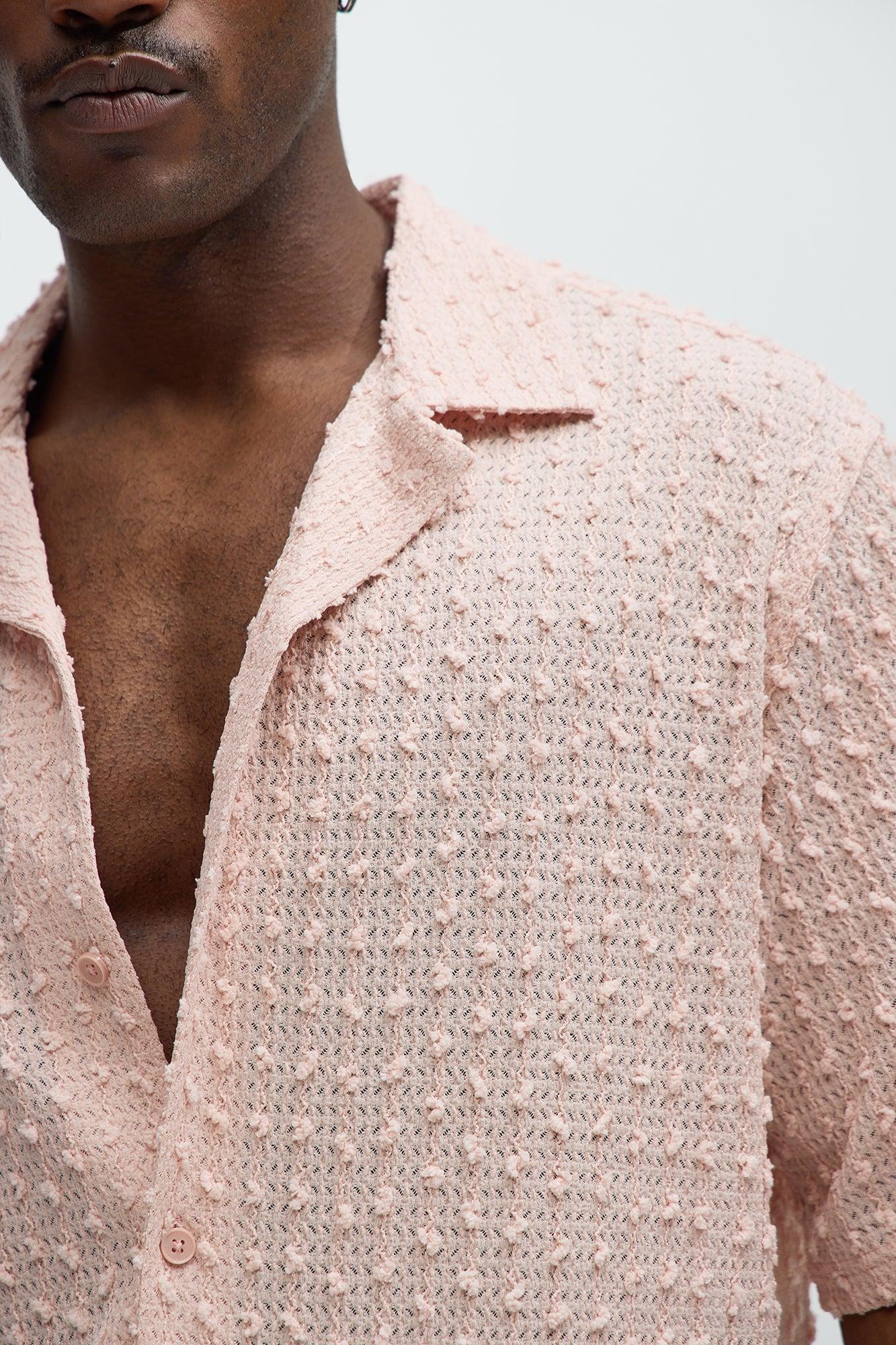 Pop Textured Shirt - Pink Product Image