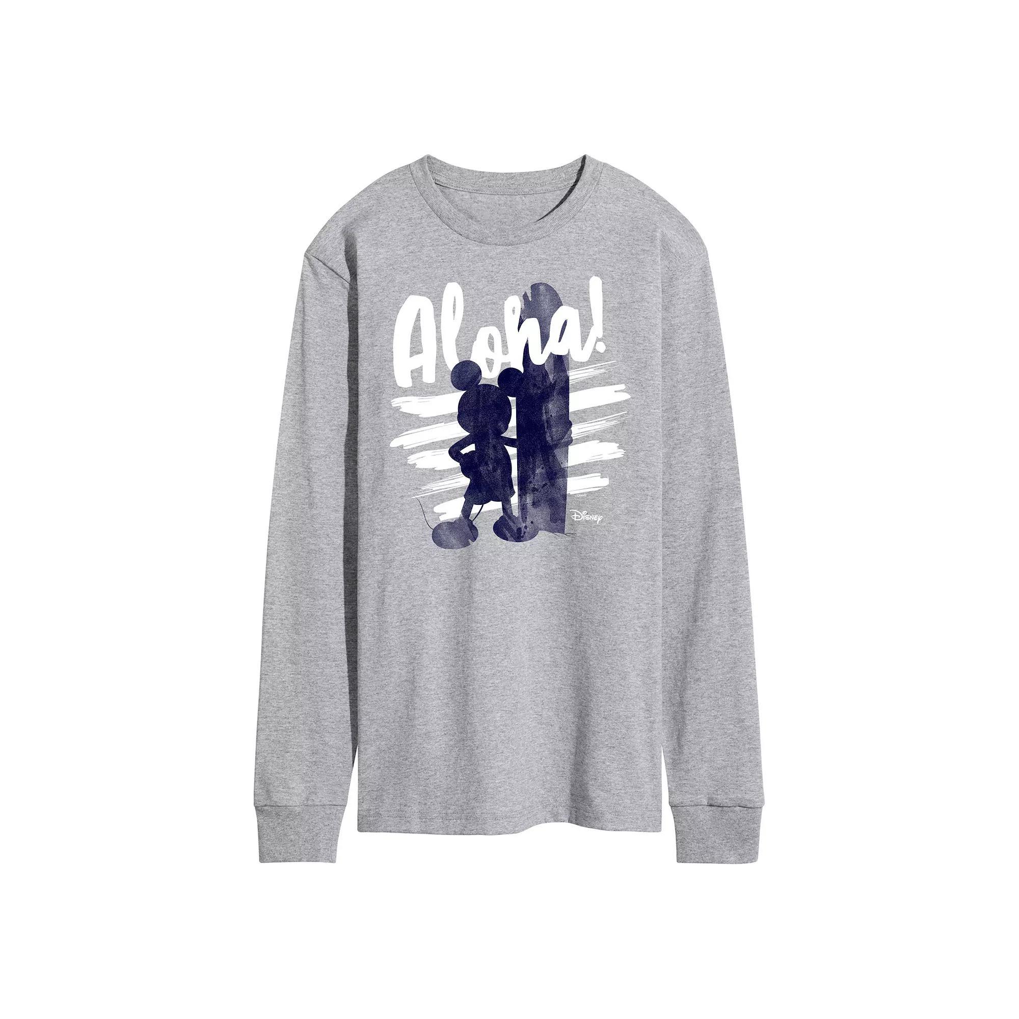 Disneys Aloha Mens Graphic Tee Grey Gray Product Image
