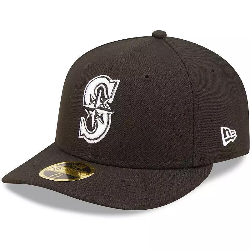 Mens New Era Pittsburgh Pirates Black and White Low Profile 59FIFTY Fitted Hat - Black Product Image