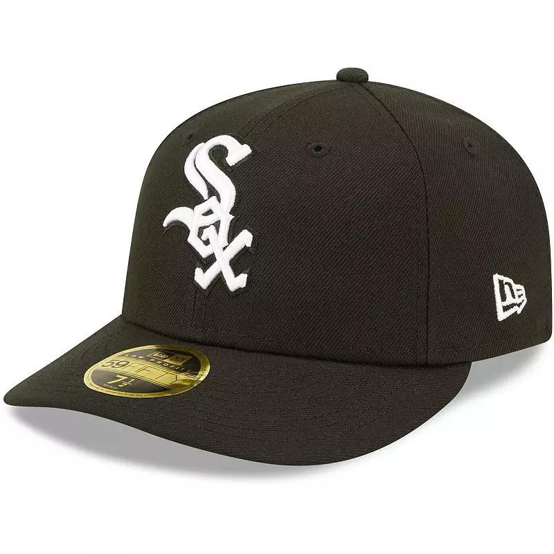 Mens New Era Chicago White Sox Black, White Low Profile 59FIFTY Fitted Hat Product Image