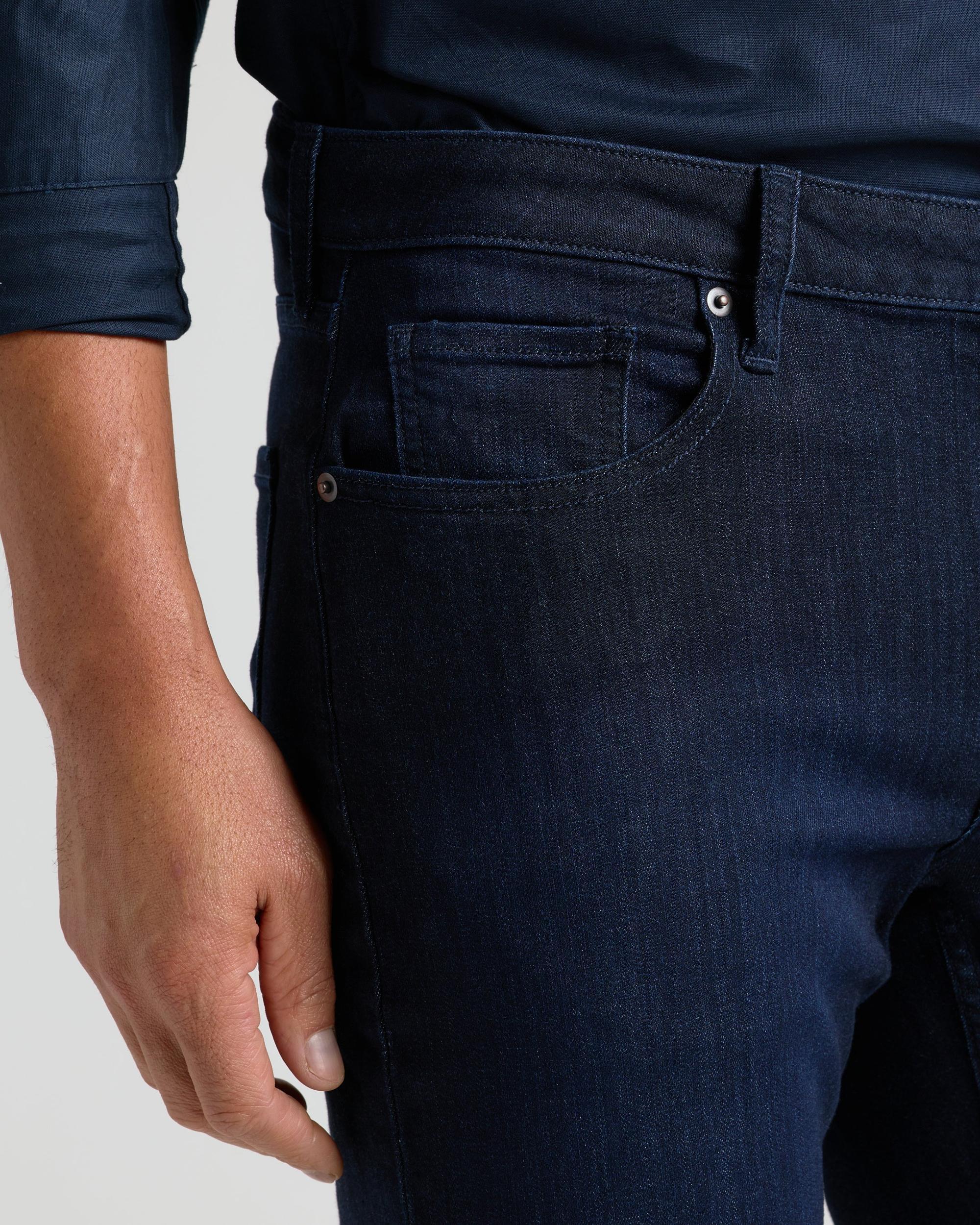 Indigo Wash Straight Comfort Stretch Jeans Product Image