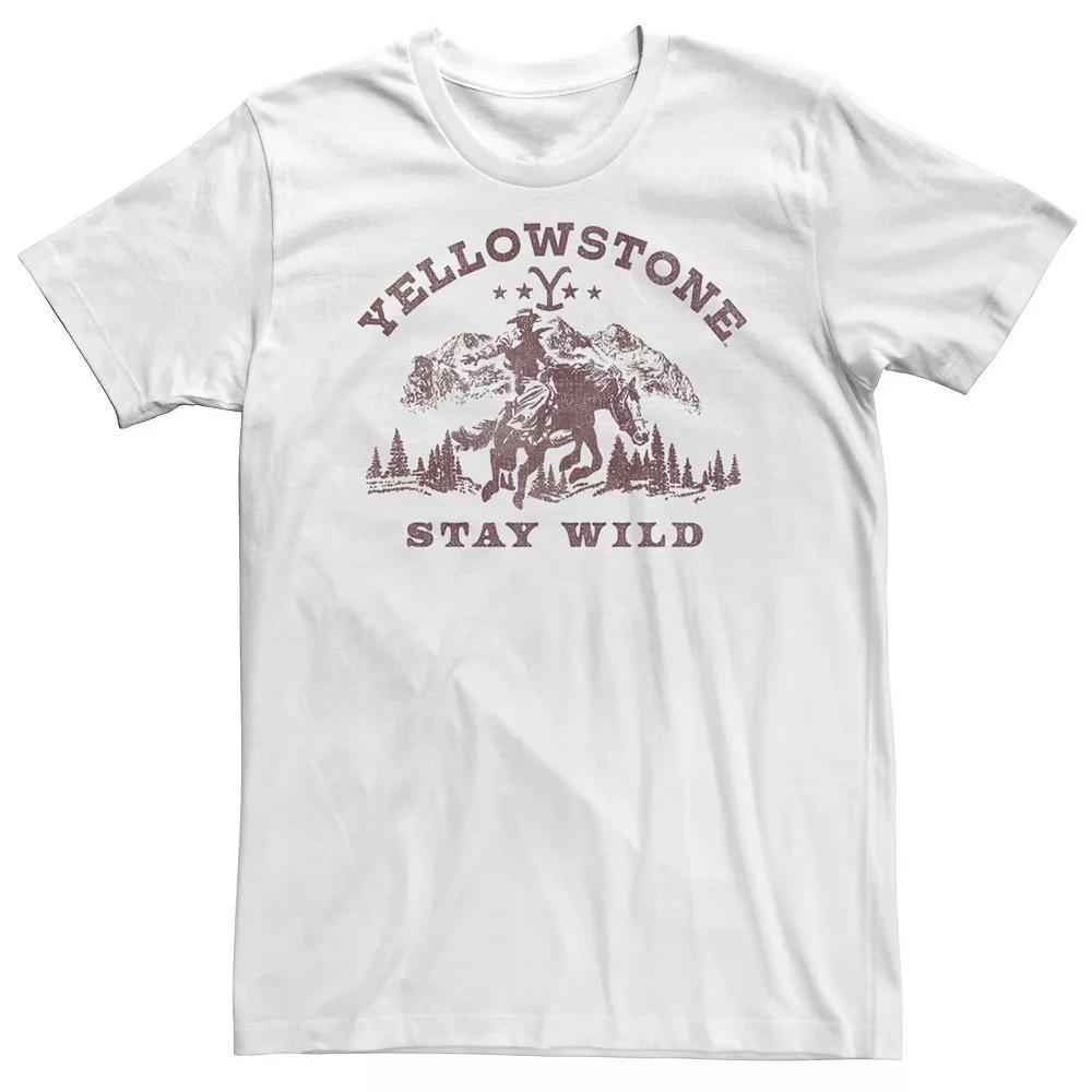 Big & Tall Yellow Stone Stay Wild Tee, Men's, Size: XL Tall, White Product Image