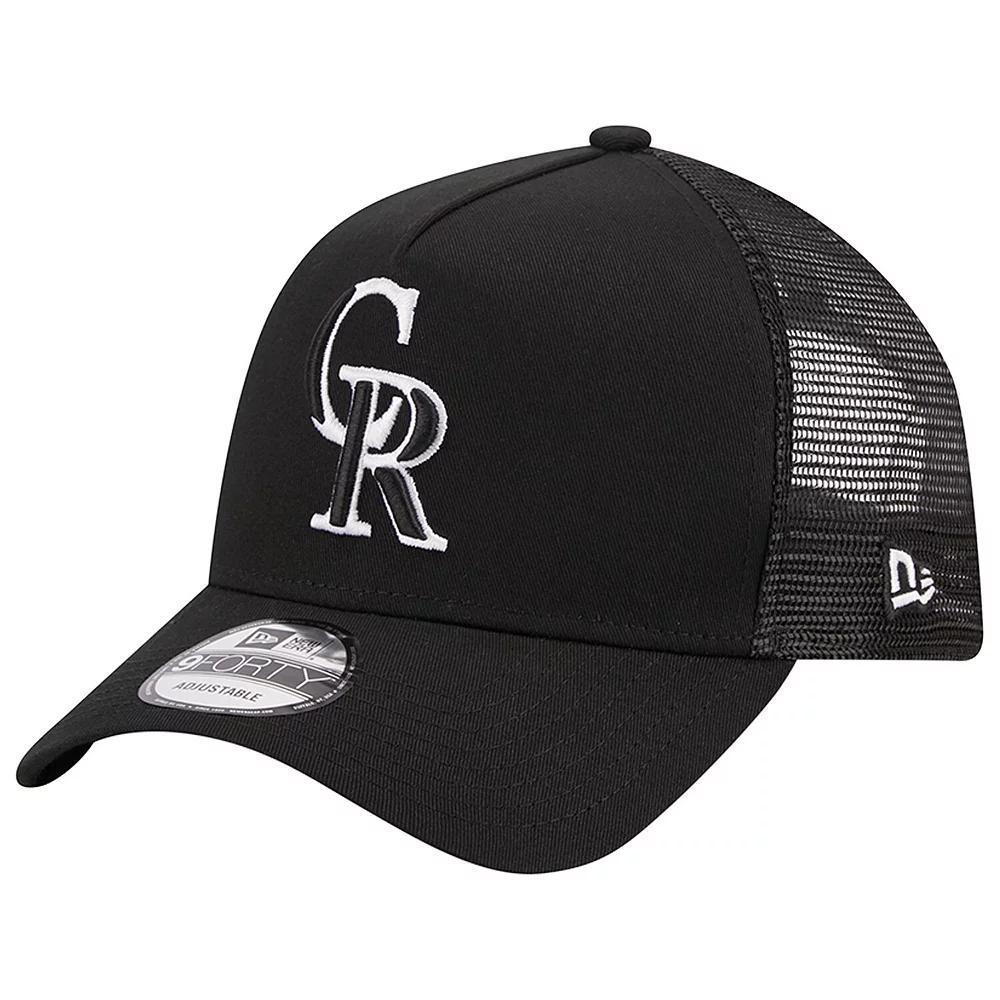Mens New Era Colorado Rockies A-Frame 9FORTY Trucker Adjustable Hat Product Image