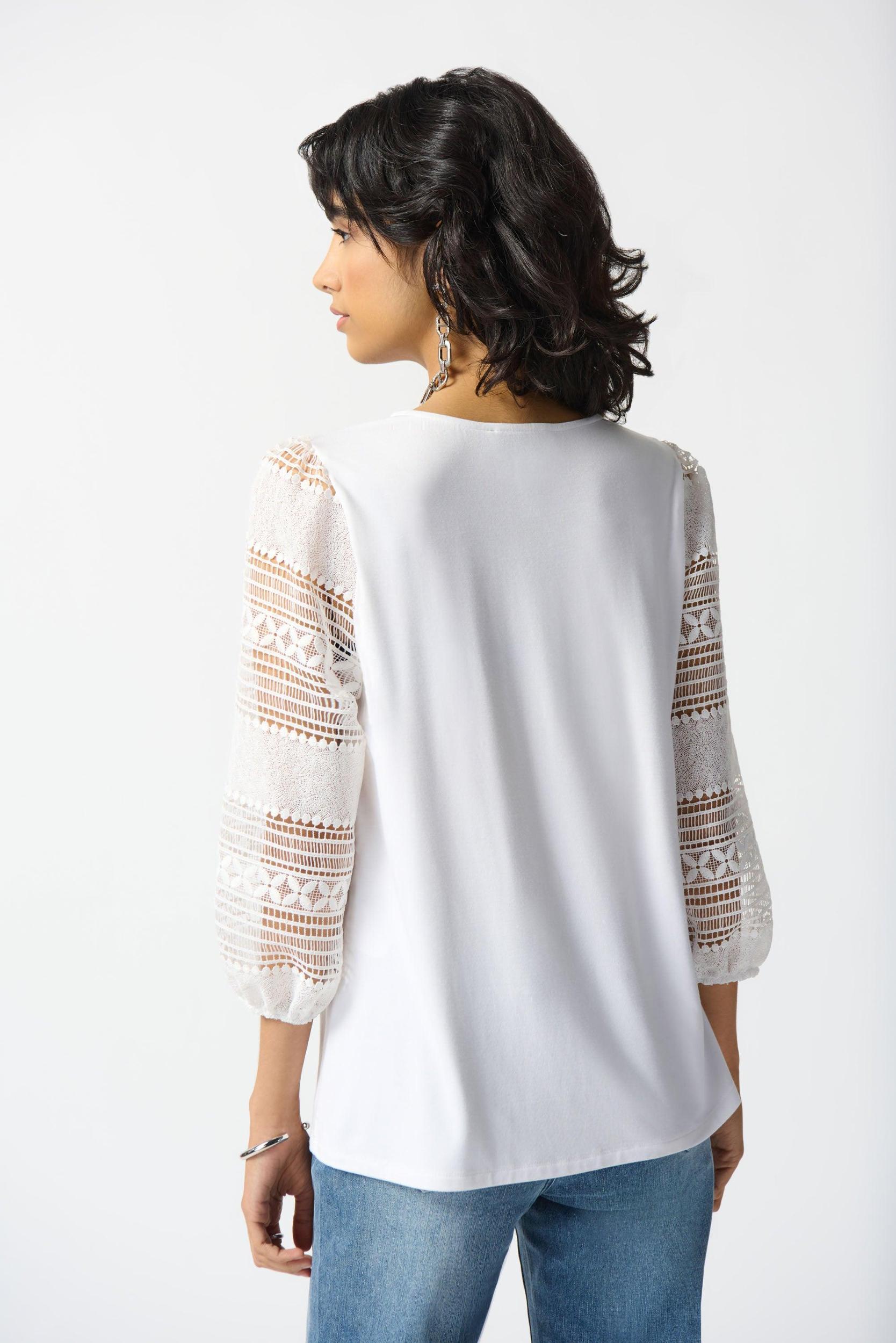 Bamboo Jersey And Guipure Top Product Image