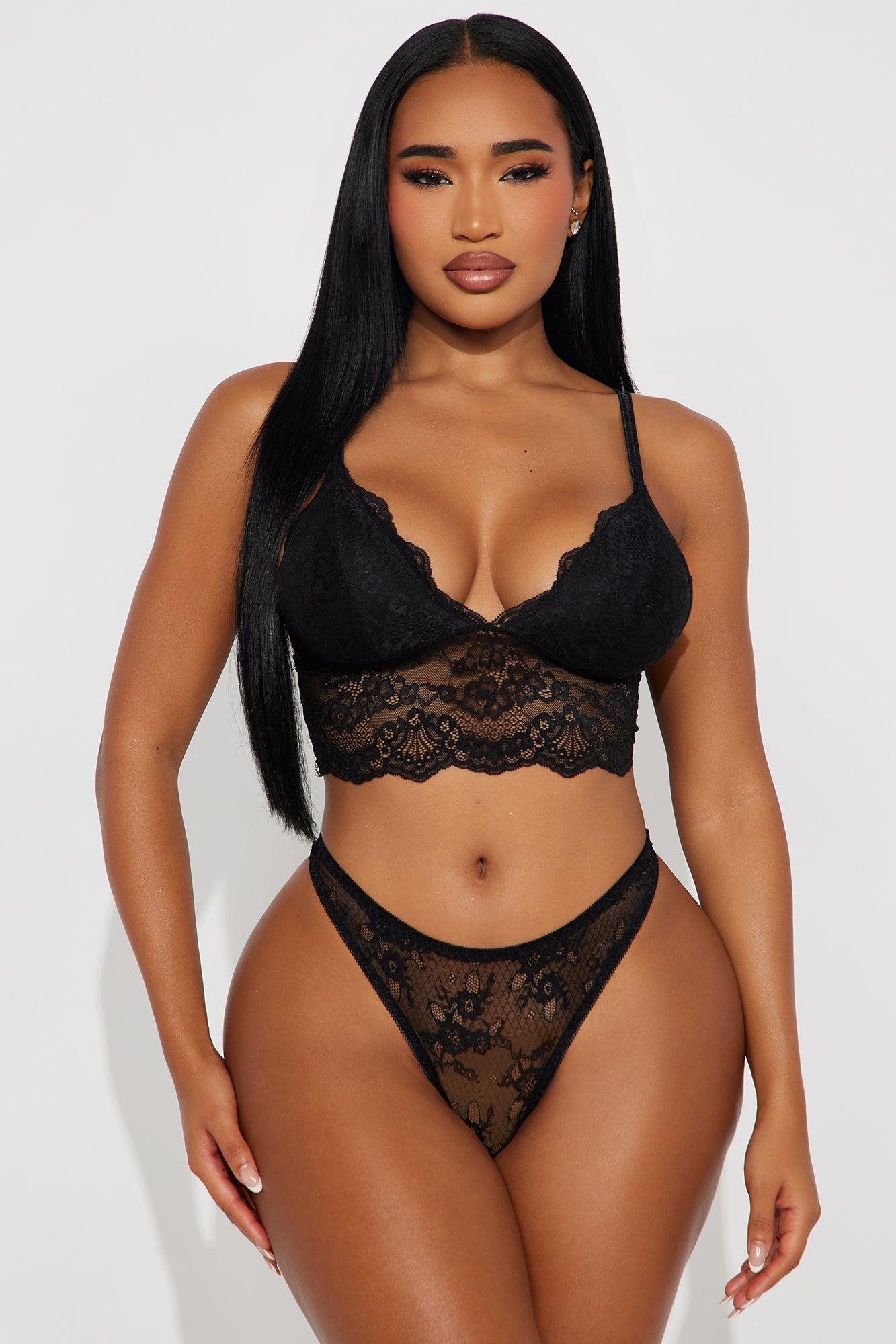 Lace Bralette Top  - Black Female Product Image