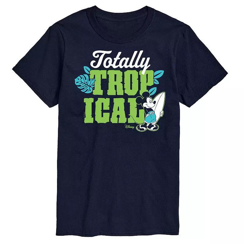 Disneys Mickey Mouse Mens Totally Tropical Graphic Tee Blue Product Image