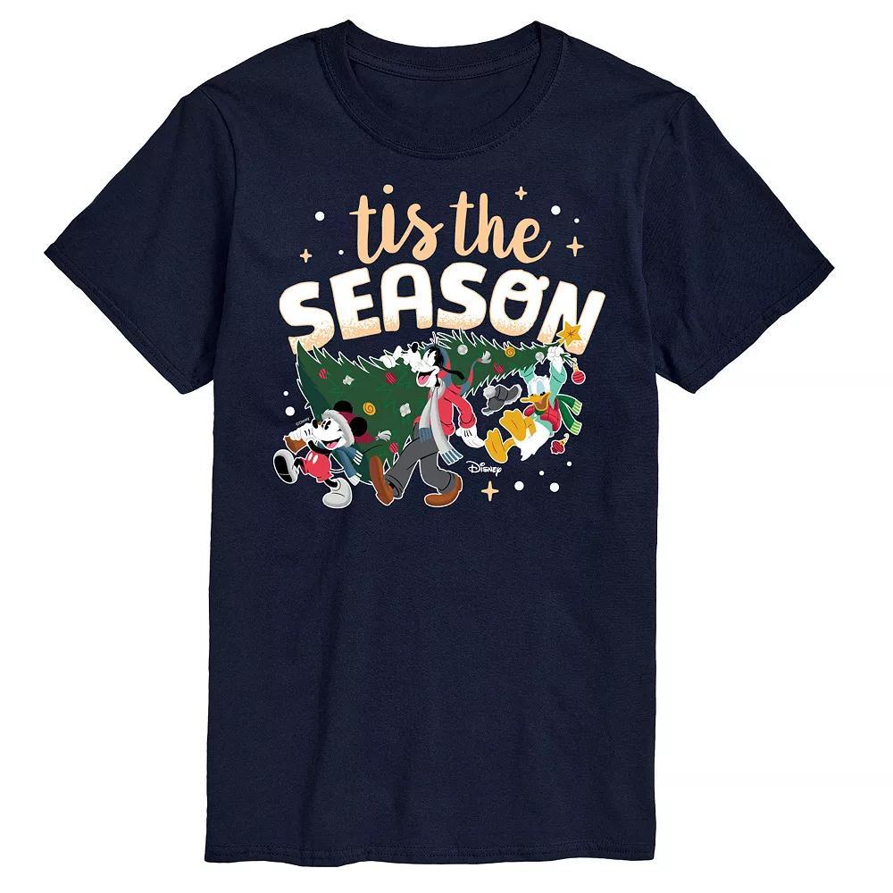 Disney's Mickey Mouse & Friends Men's Tis The Season Graphic Tee, Size: Small, Blue Product Image