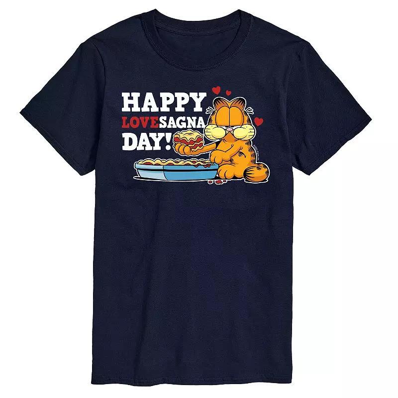 Big & Tall Garfield Lovesagna Day Tee, Mens Blue Product Image