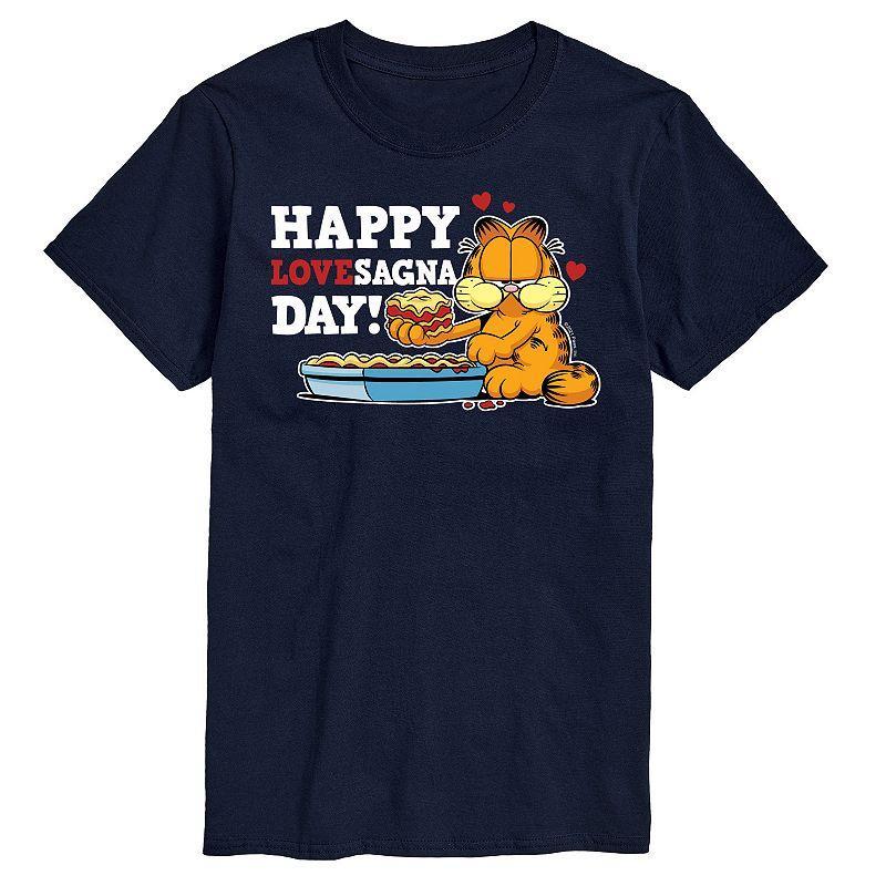 Big & Tall Garfield Lovesagna Day Tee, Mens Blue Product Image