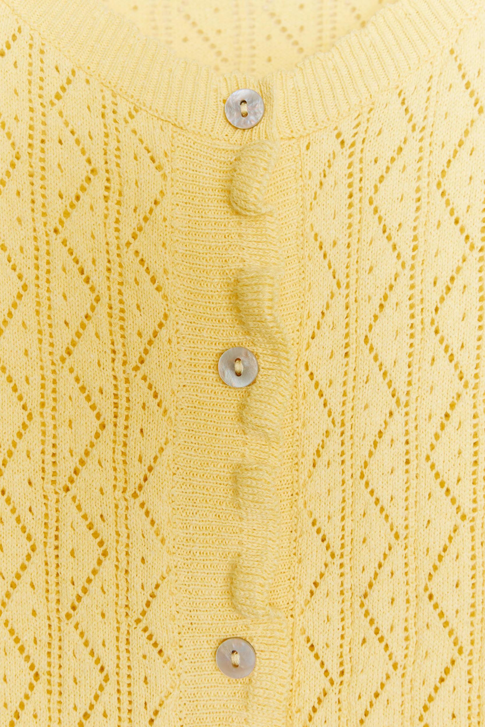 POINTELLE RUFFLED CARDIGAN Product Image