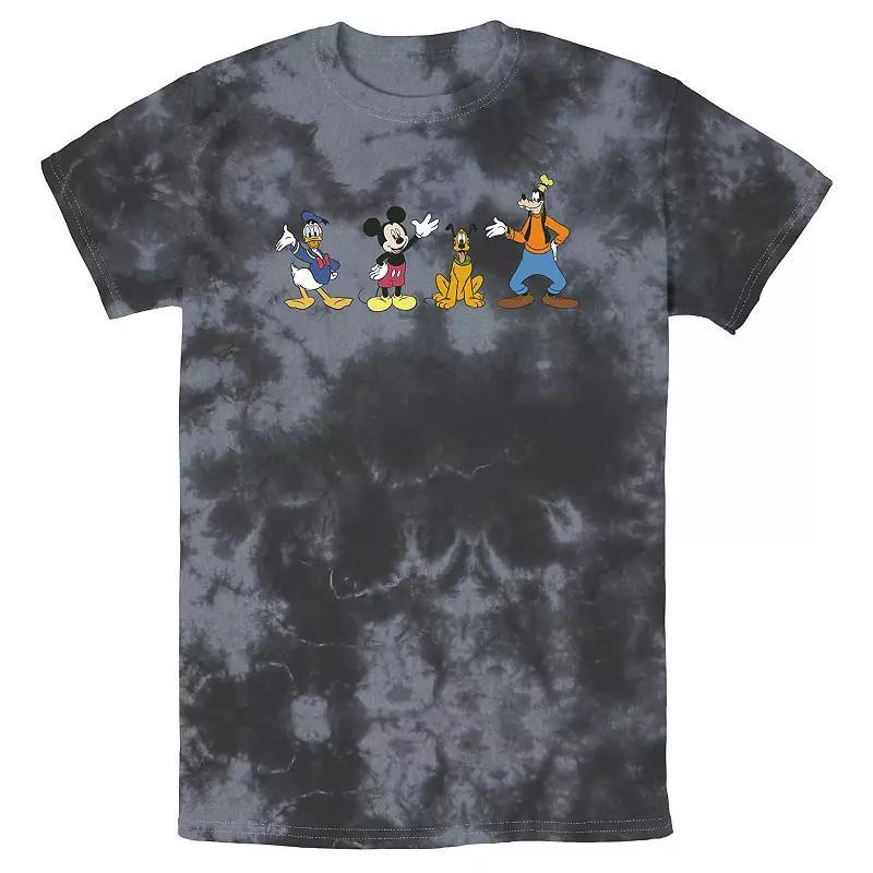 Disney's Mickey Mouse & Friends Men's Line Up Waving Hello Wash Tee, Size: Medium, Black Grey Product Image