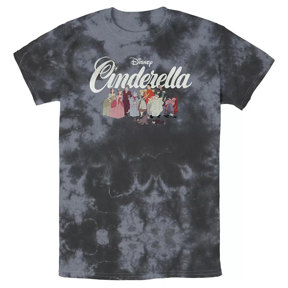 Men's Disney Cinderella Group Shot Title Logo Bomabrd Wash Tee, Boy's, Size: Large, Black Grey Product Image
