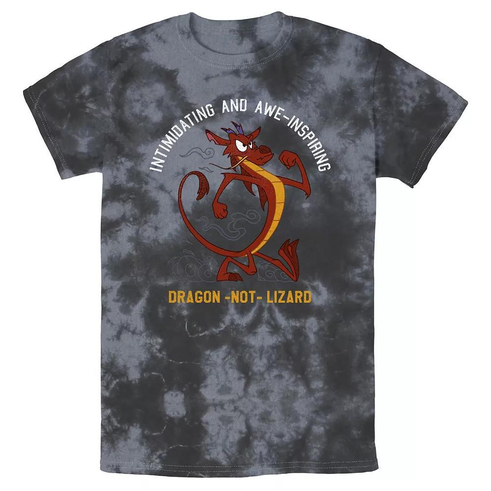 Men's Disney Mulan Mushu Dragon Not Lizard Portrait Bomabrd Wash Tee, Size: Small, Black Grey Product Image