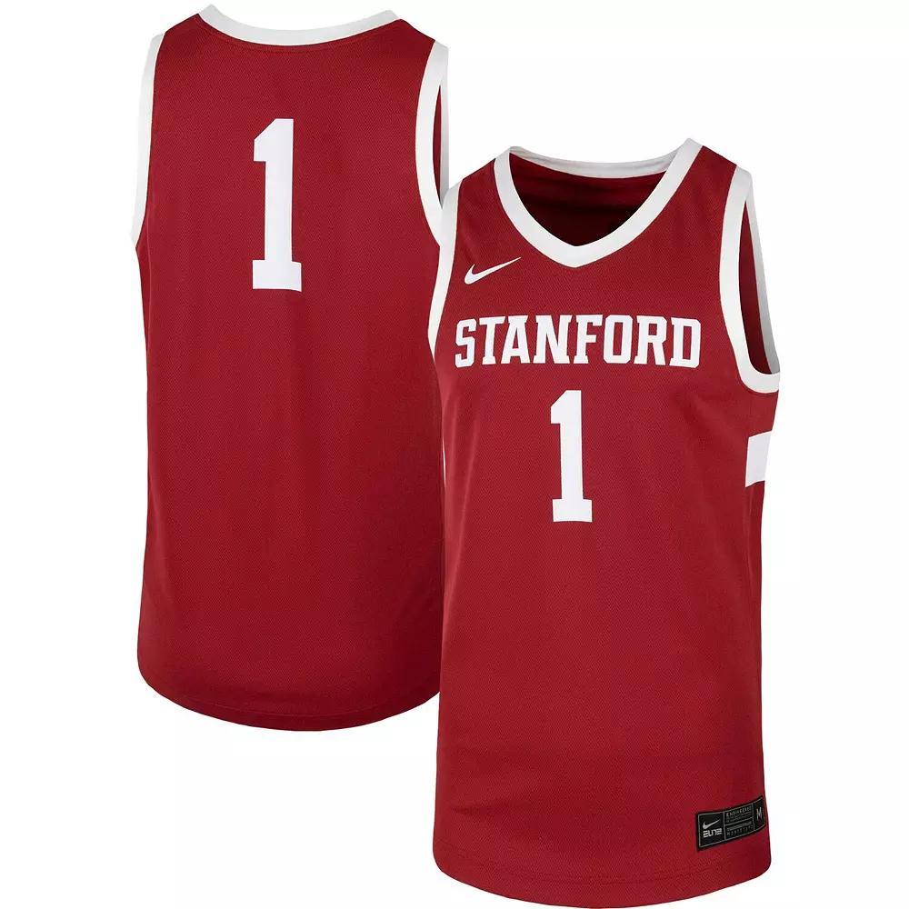 Men's Nike #1 Cardinal Stanford Cardinal Team Replica Basketball Jersey, Size: Medium, Red Product Image
