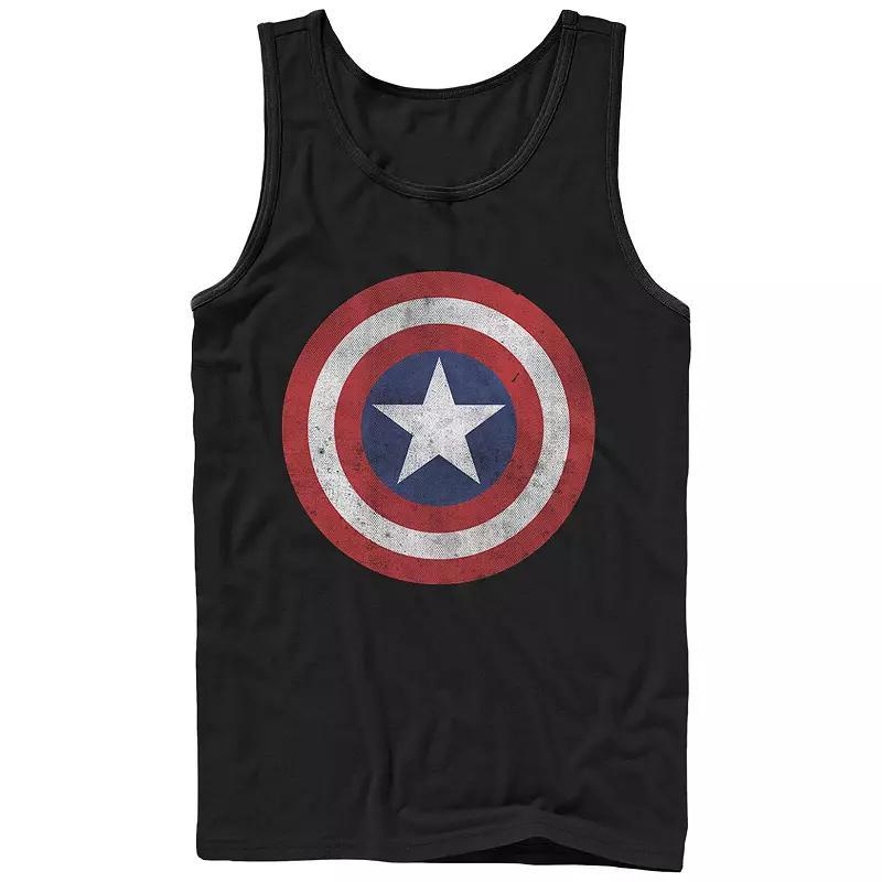Men's Marvel Captain America Distressed Shield Graphic Tank Top, Size: Large, Black Product Image