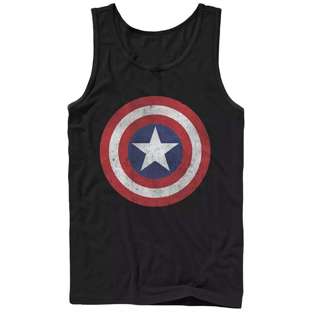 Men's Marvel Captain America Distressed Shield Graphic Tank Top, Size: Large, Black Product Image