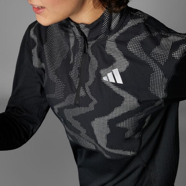 adidas Ultimate Hi Vis Reflective 1/2-Zip Top Silver Green S Womens Product Image