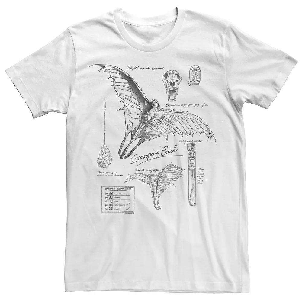 Men's Fantastic Beasts And Where To Find Them Swooping Evil Study Lab Notes Tee, Size: XL, White Product Image