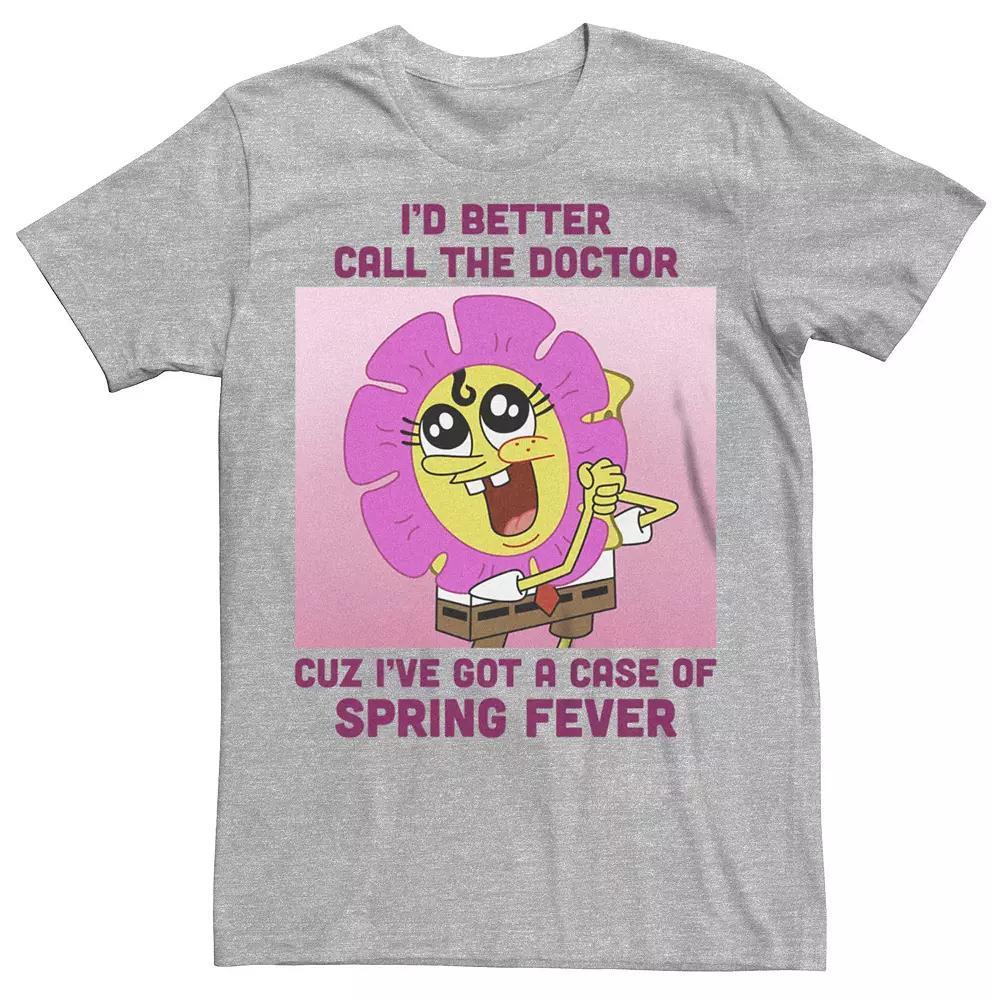 Men's Nickelodeon SpongeBob SquarePants Spring Fever Flower Graphic Tee, Size: Medium, Athletic Grey Product Image