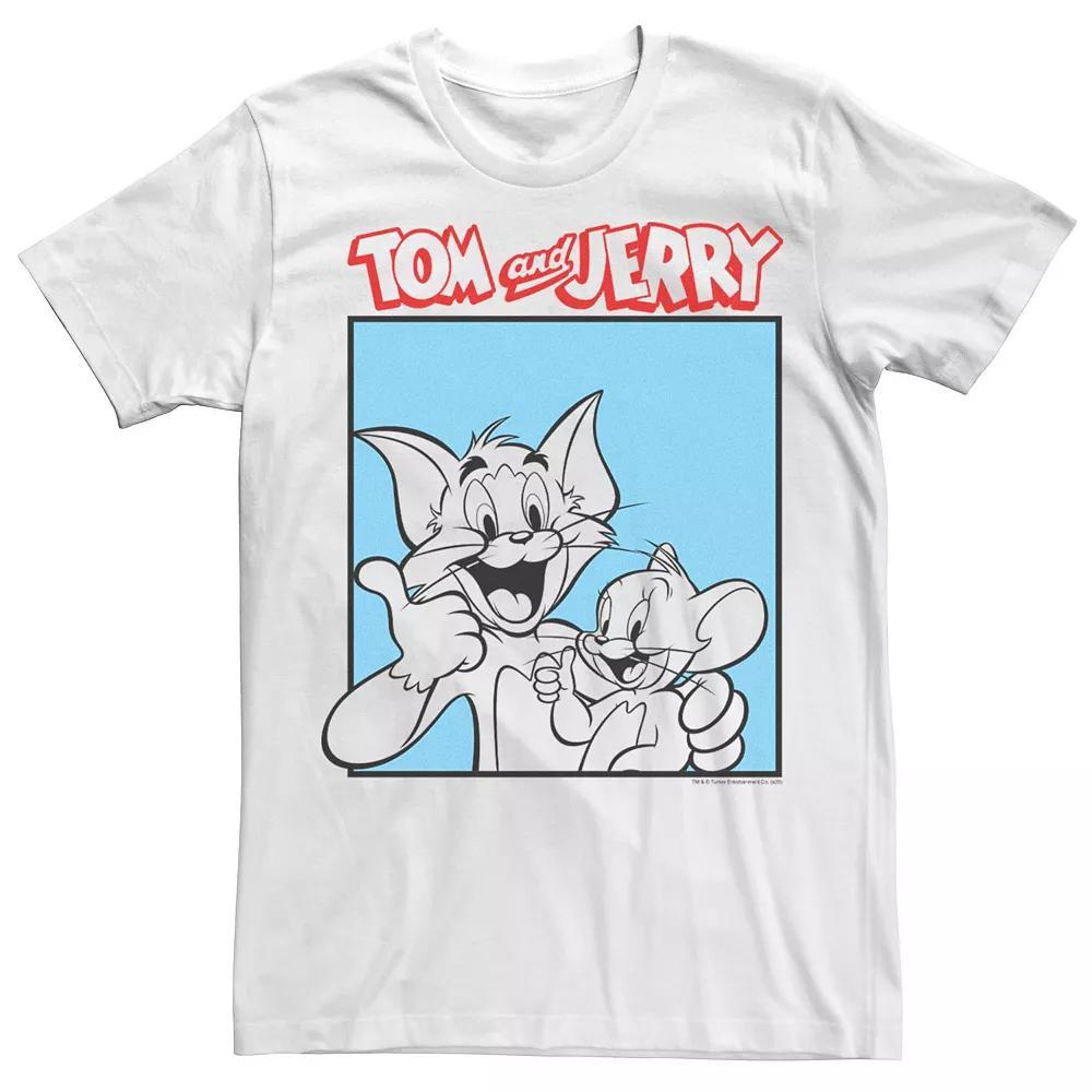 Men's Tom And Jerry Black And White Portrait Logo Tee, Size: Large Product Image