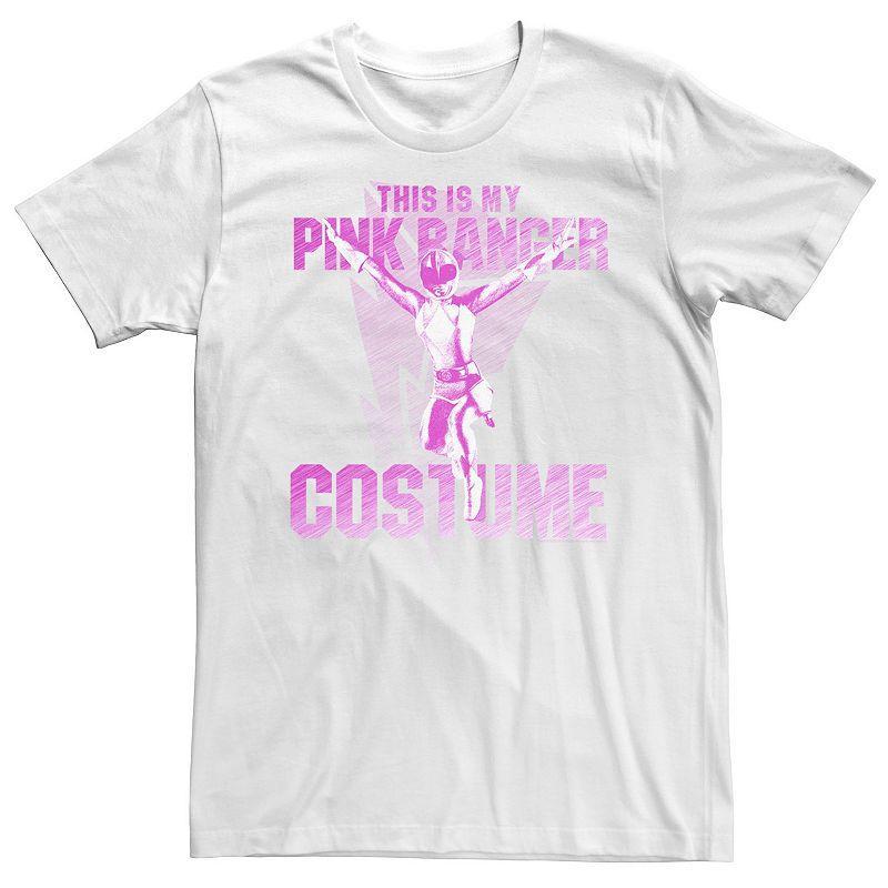 Big & Tall Power Rangers This Is My Pink Ranger Costume Tee, Men's, Size: XL Tall, White Product Image