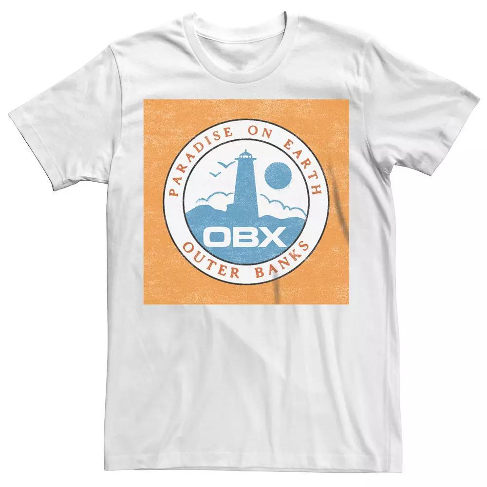 Men's Outer Banks Paradise On Earth Lighthouse Badge Graphic Tee, Size: Large, White Product Image