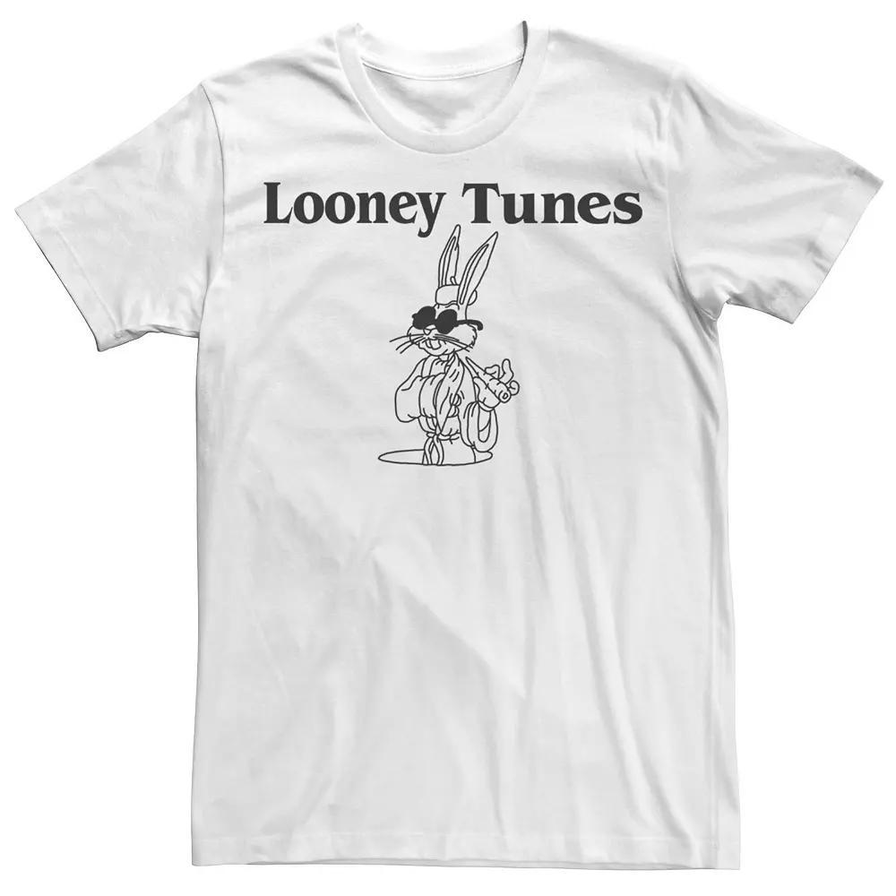 Men's Looney Tunes Beatnik Bugs Line Art Poster Tee, Size: Large, White Product Image