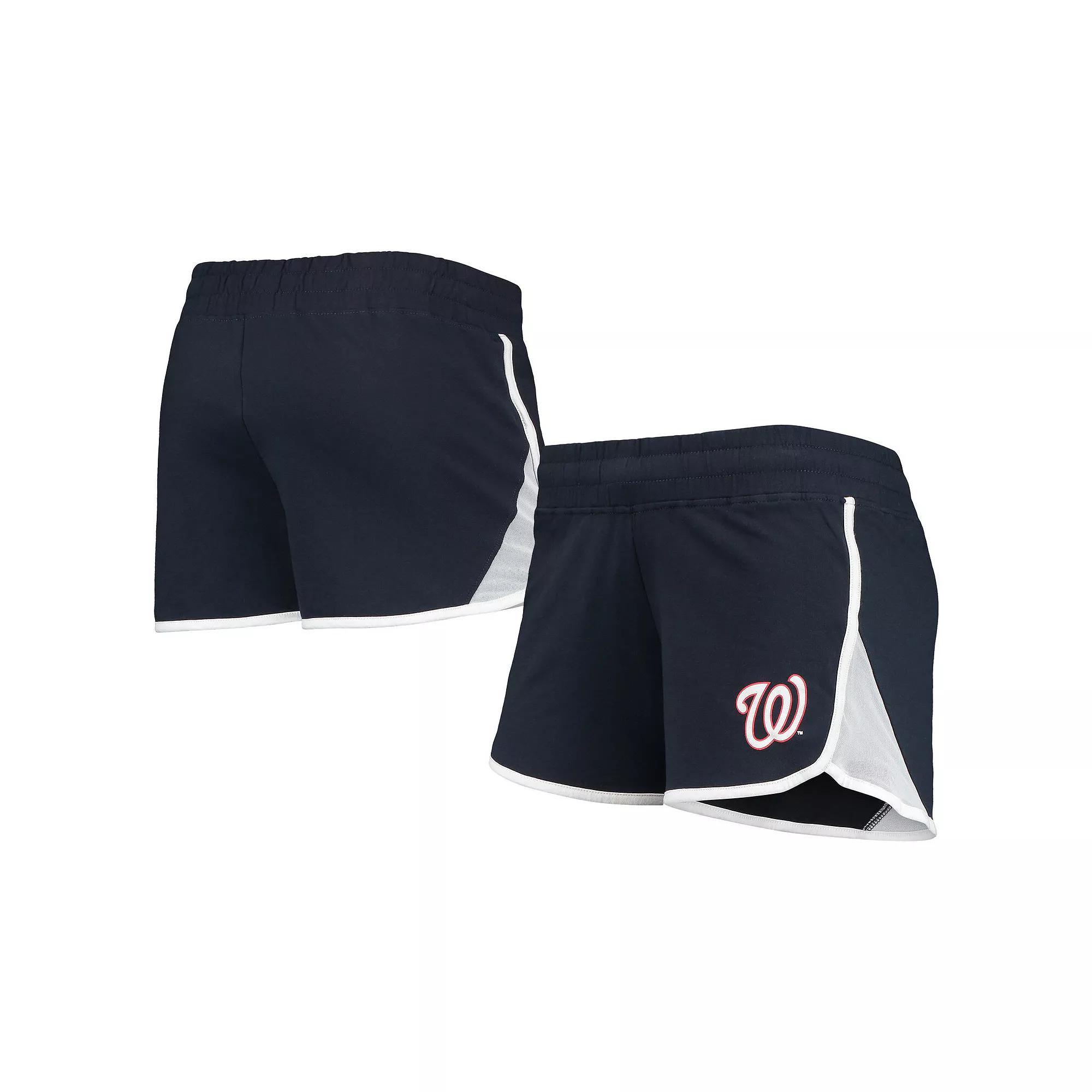 Women's New Era Navy Washington Nationals Stretch French Terry Shorts, Size: 3XL, Blue Product Image