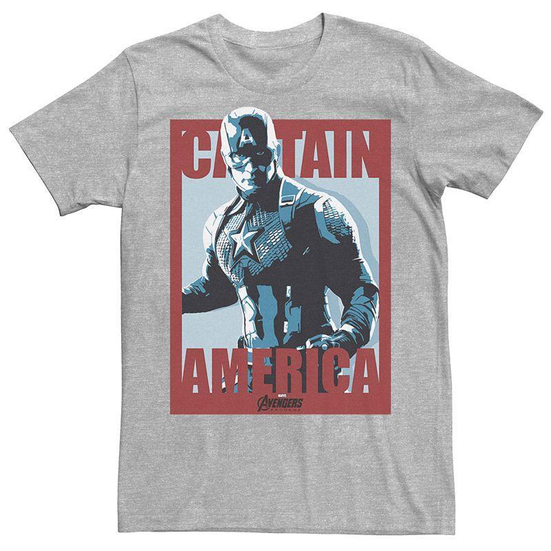 Men's Marvel Avengers Endgame Captain America Tee, Size: Large, Athletic Grey Product Image
