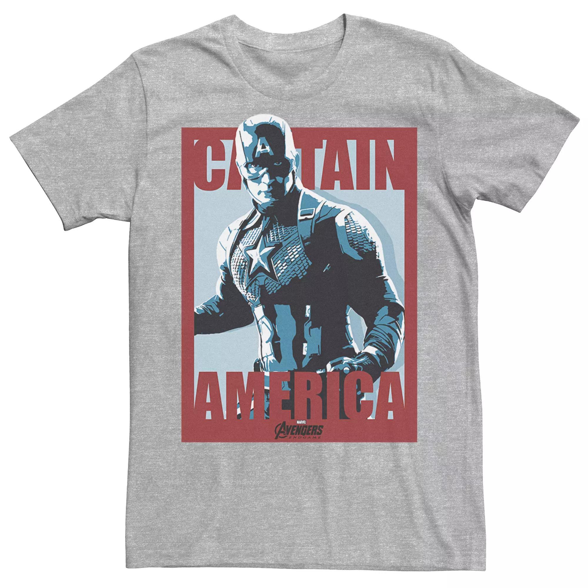 Men's Marvel Avengers Endgame Captain America Tee, Size: Large, Athletic Grey Product Image