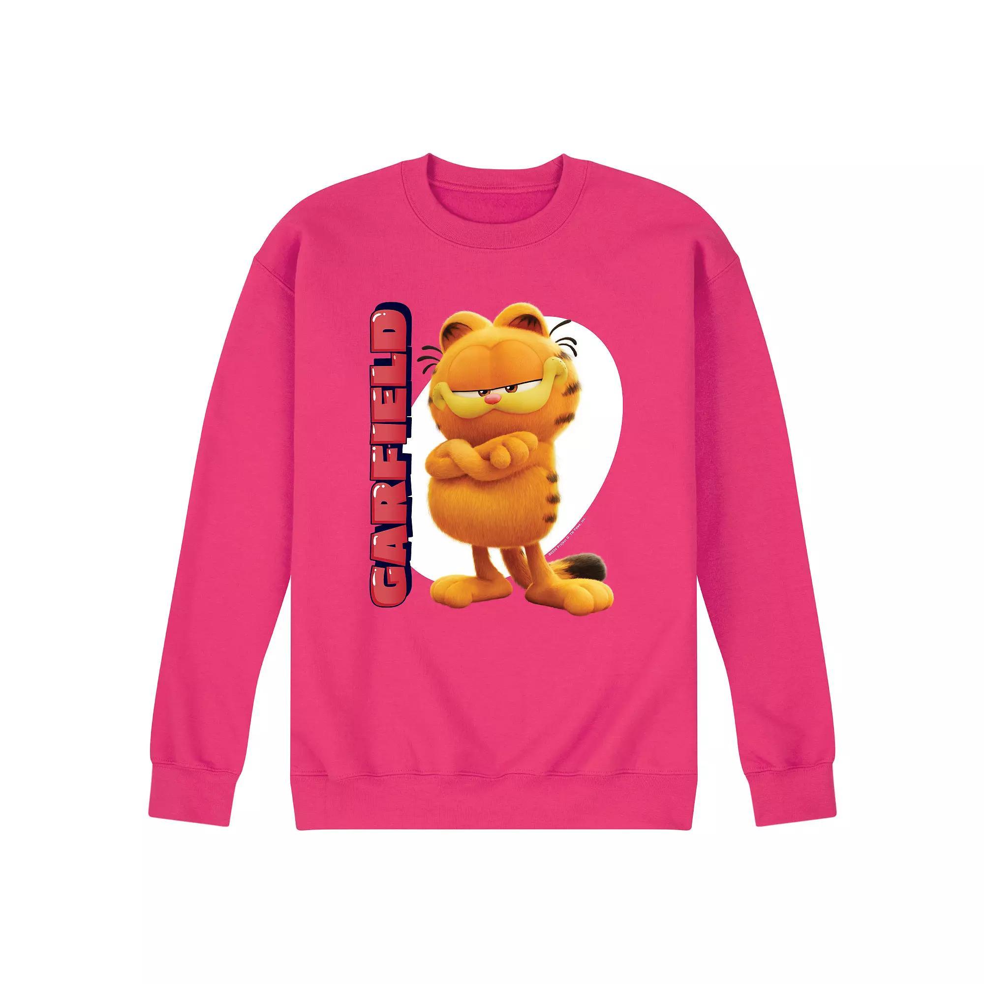Mens Garfield The Movie Fleece Sweatshirt Pink Product Image