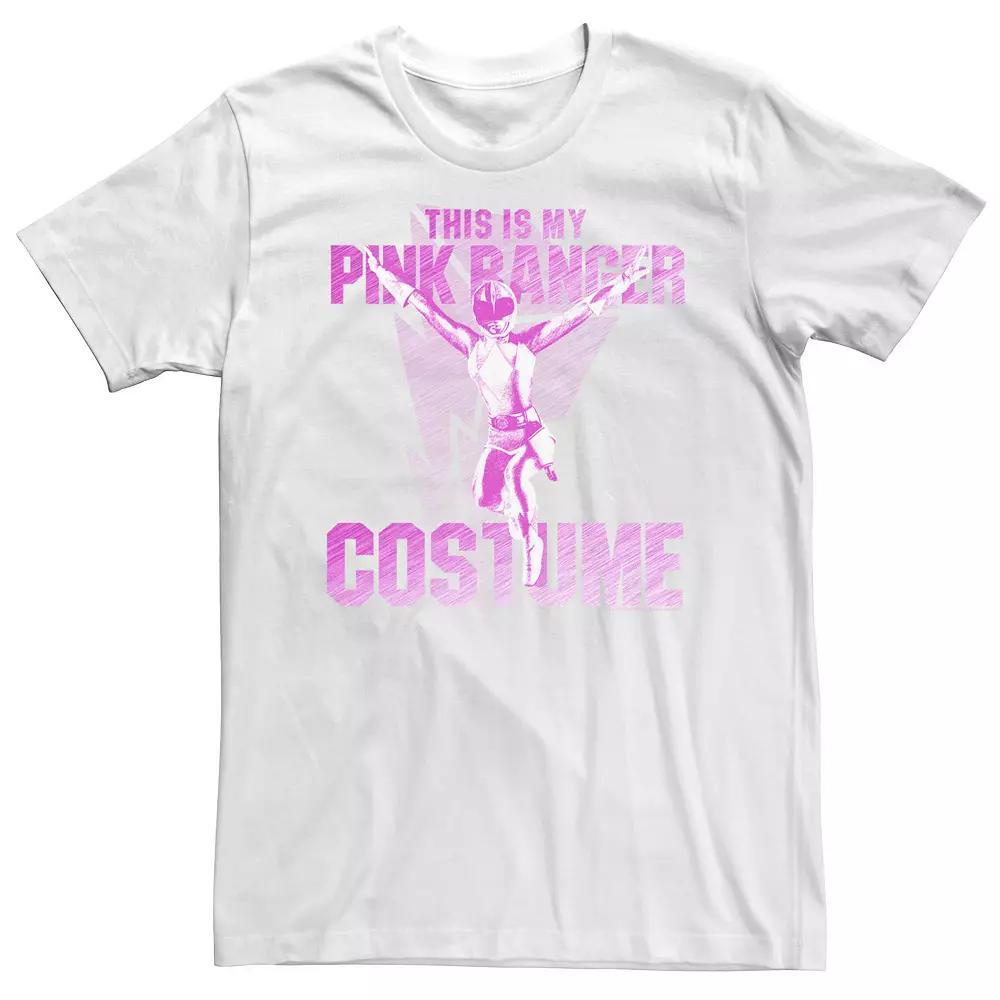 Big & Tall Power Rangers This Is My Pink Ranger Costume Tee, Men's, Size: XL Tall, White Product Image