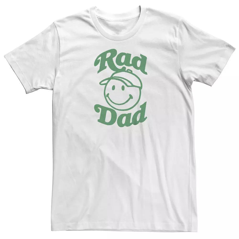 Men's Rad Dad Smiley Face With Cap Graphic Tee, Size: 4XL, Athletic Grey Product Image