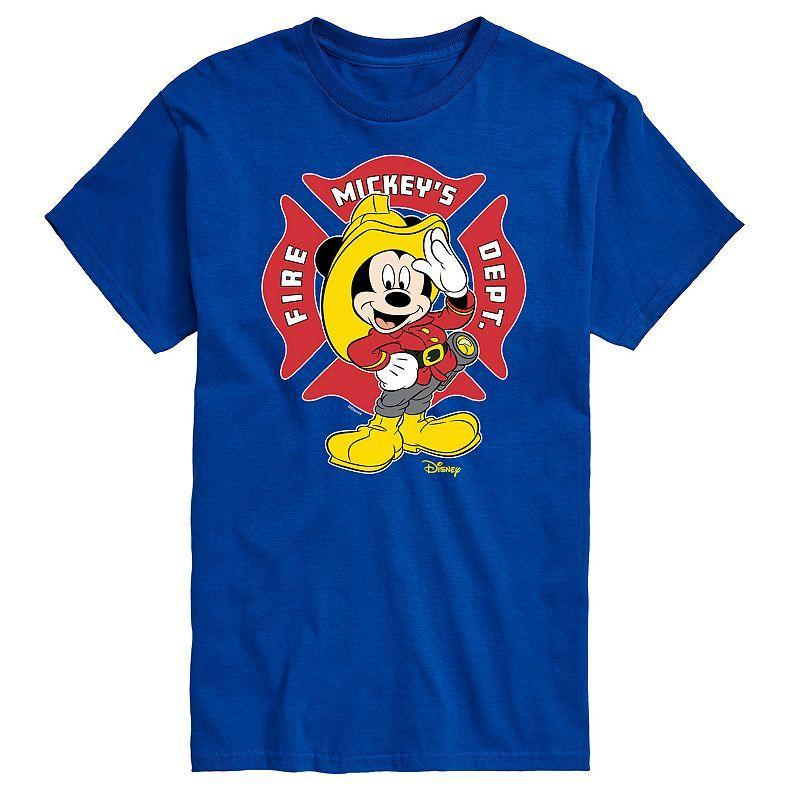 Disney's Mickey Mouse Men's Fire Dept. Badge Graphic Tee, Size: Large, Black Product Image