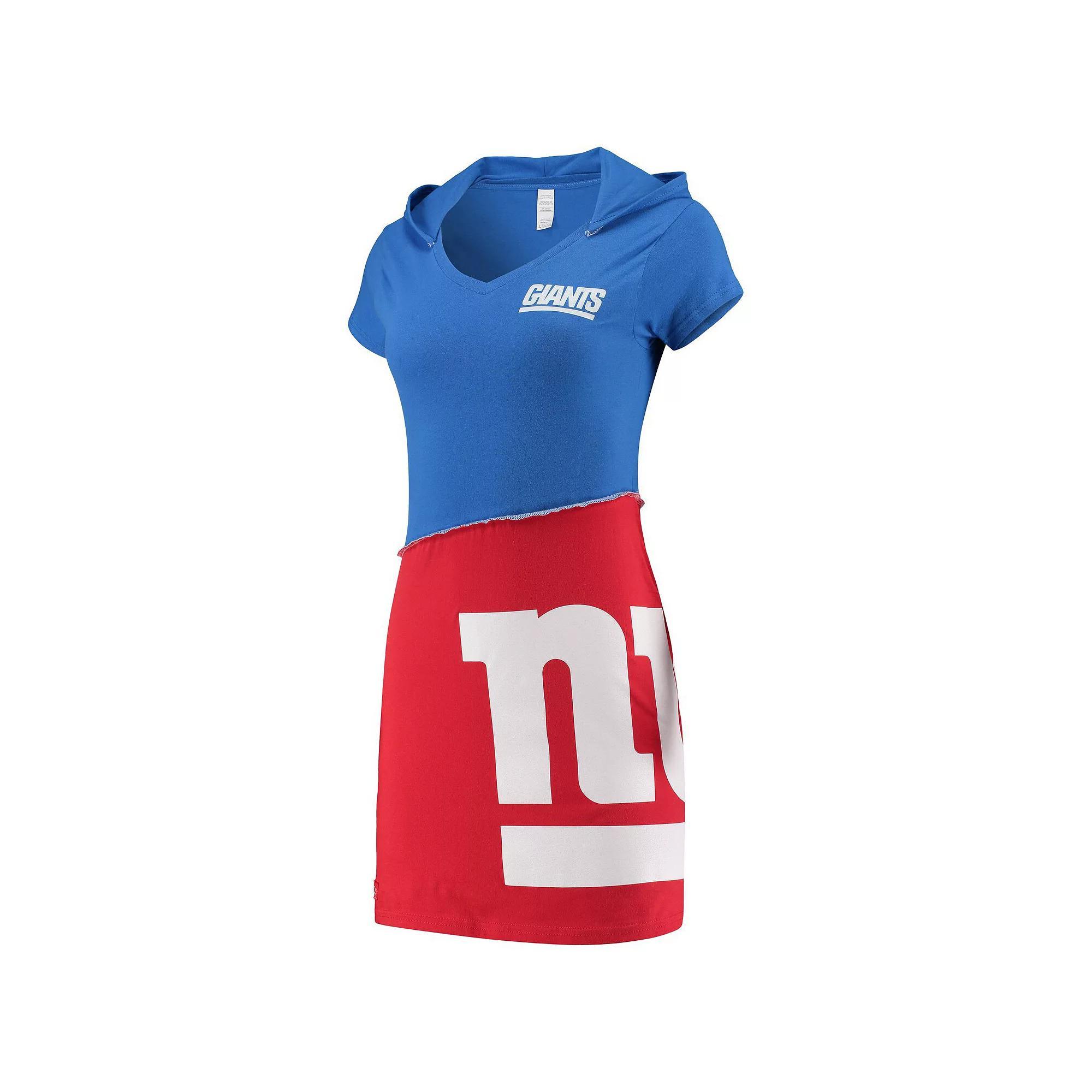 Women's Refried Apparel Royal/Red New York Giants Sustainable Hooded Mini Dress, Size: Medium, Blue Product Image