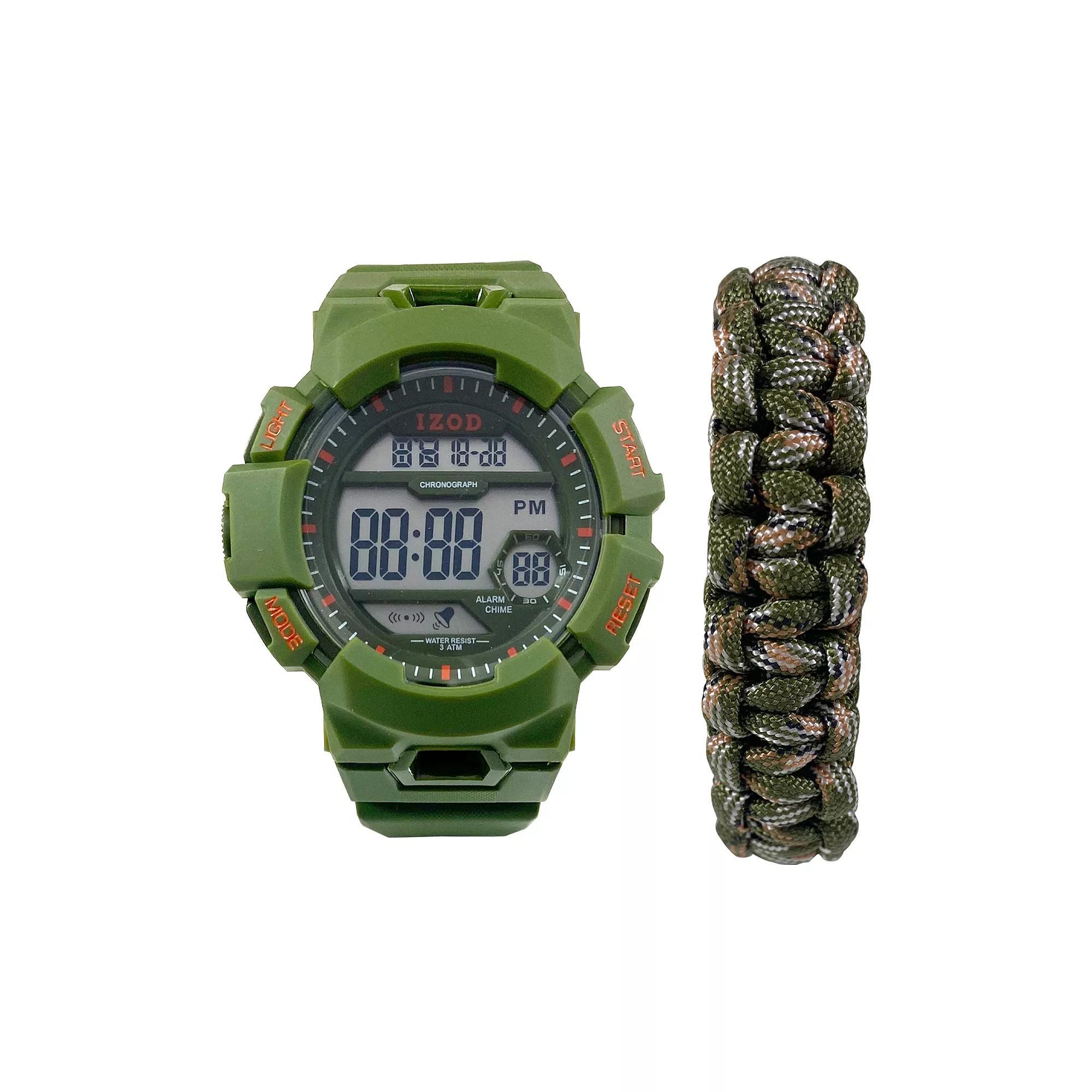 IZOD Mens Green Camo Digital Watch with Matching Bracelet Set - IZO2194KL Product Image
