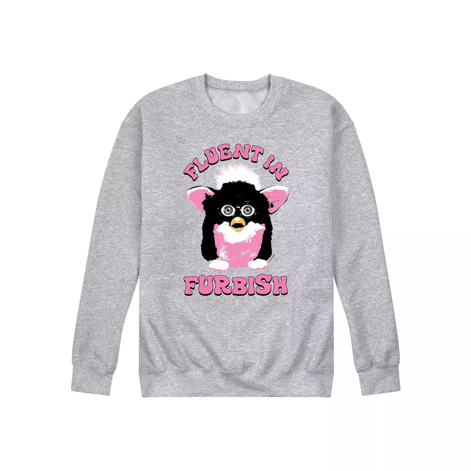 Mens Furby Fluent In Furbish Fleece Sweatshirt Grey Gray Product Image