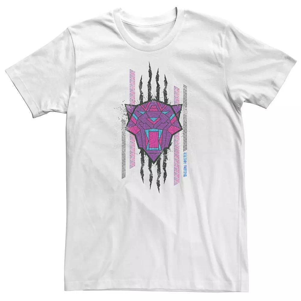 Big & Tall Marvel Wakanda Forever Geometric Black Panther Icon Scratch Tee, Men's, Size: 3XL, White Product Image