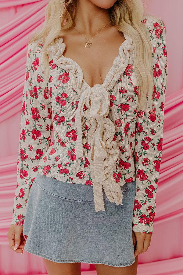 Feeling Flirty Front Tie Knit Top Product Image