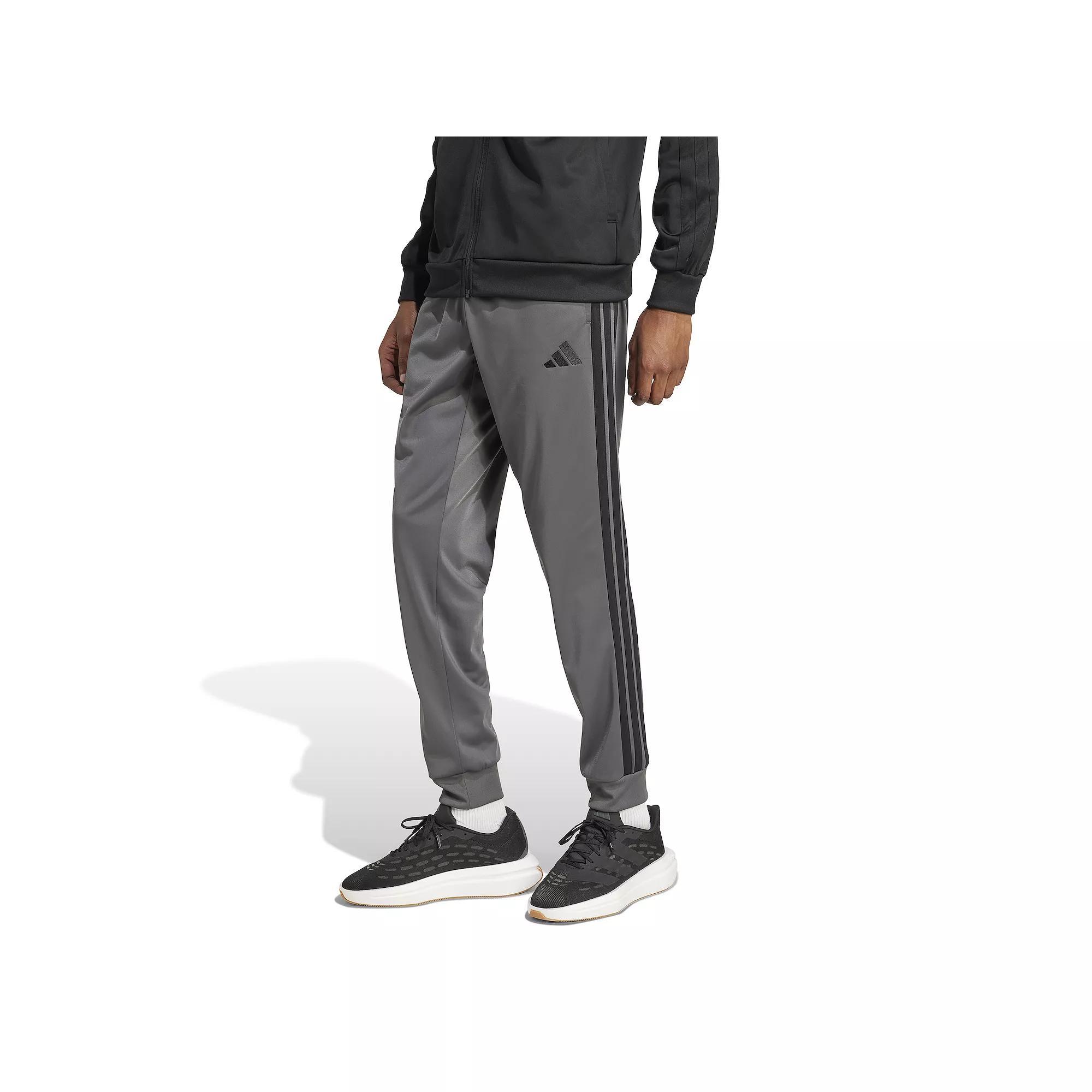 Men's adidas 3-Stripes Tricot Tapered Track Pants, Size: XL, Grey Product Image