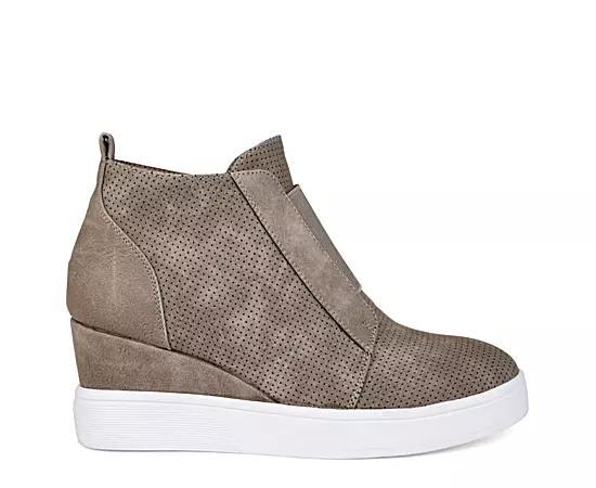 Journee Clara Womens Wedge Sneakers Brown Product Image