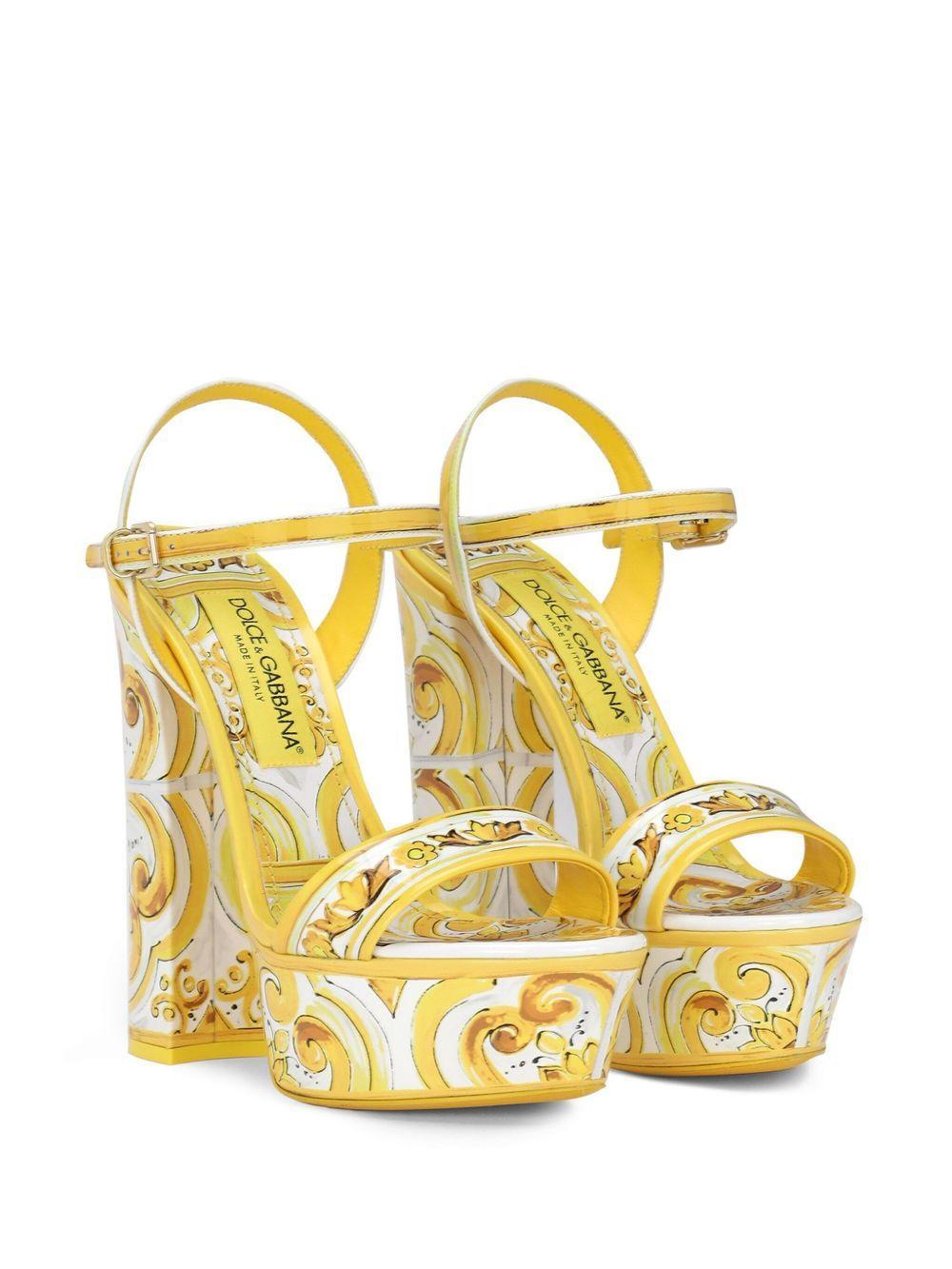 105mm Majolica-print platform sandals Product Image