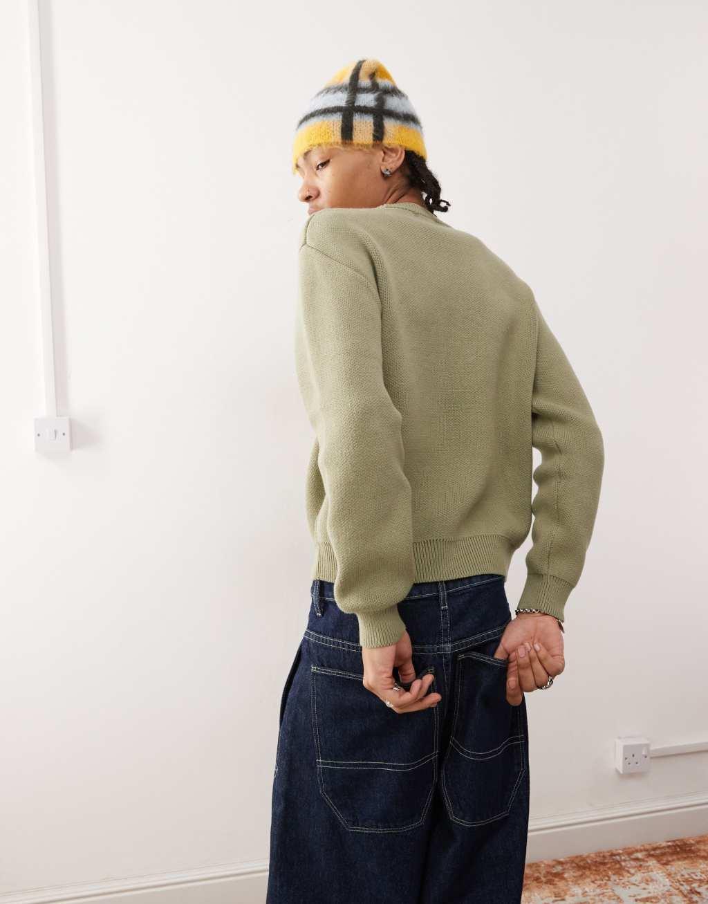 Weekday Emilio sweater in khaki Product Image
