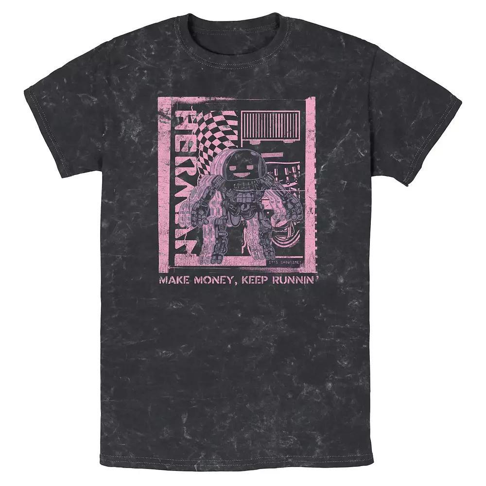 Men's The Electric State Make Money Keep Runnin' Mineral Wash Graphic Tee, Size: Medium, Black Product Image