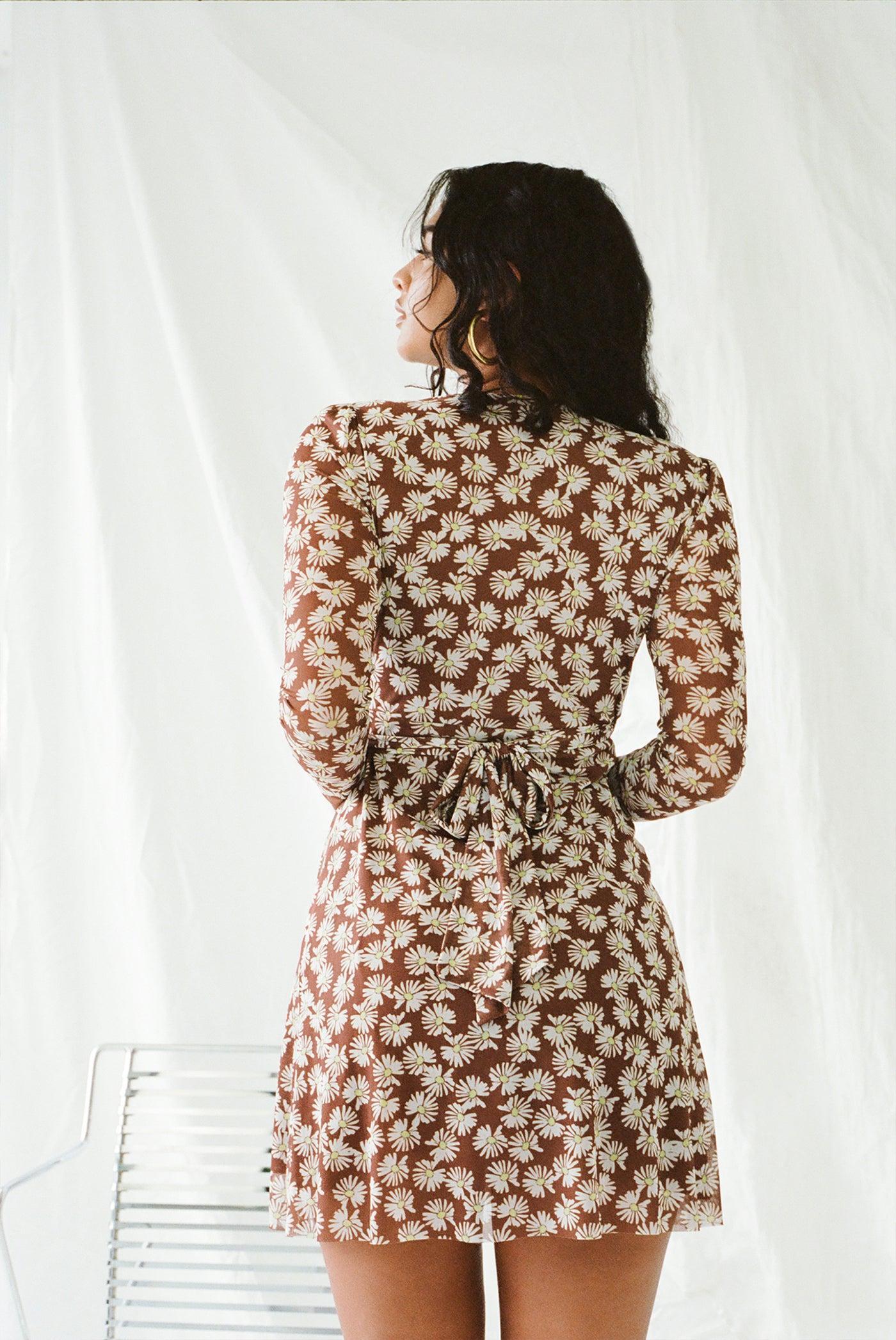 Nia Mini Wrap Dress - Daisy Shower Product Image